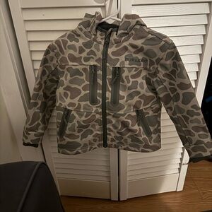 BURLEBO Kids Camo Raincoat - Gray and Brown